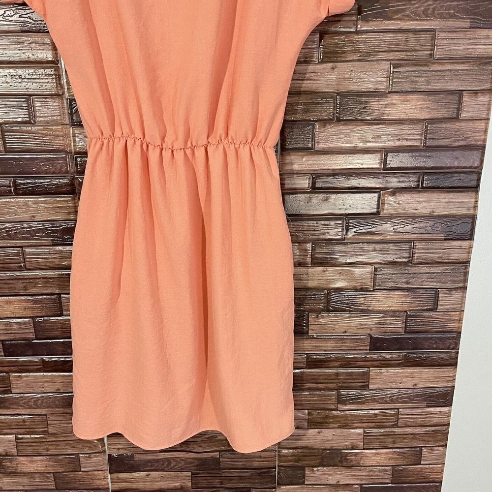 Savvi Womens Dress Size XS Peach Corral Pockets Short Sleeve - Picture 3 of 6
